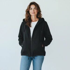 Lauren‎ Ralph Lauren Black Full Zip Hoodie Jacket Women’s Small LRL Logo